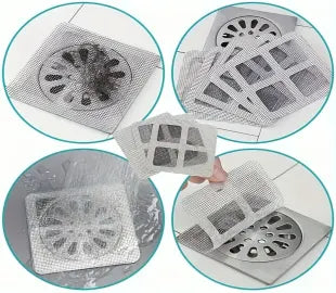 Sink Strainer - Disposable Shower Drain Cover Hair Catcher sticks (Pack of 10)